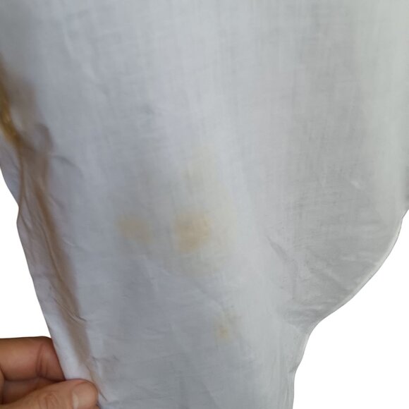 XL Vintage Arrow batiste White Short Sleeve 70's Button-Up Shirt Dacron Distress - Picture 7 of 8